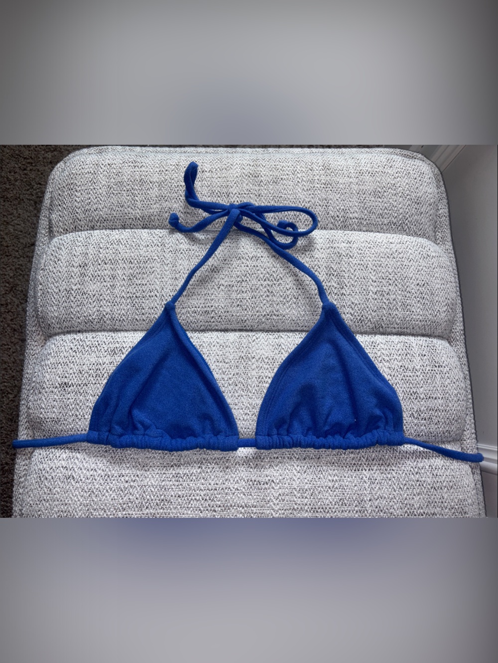 No Boundaries Blue Triangle Bikini Top